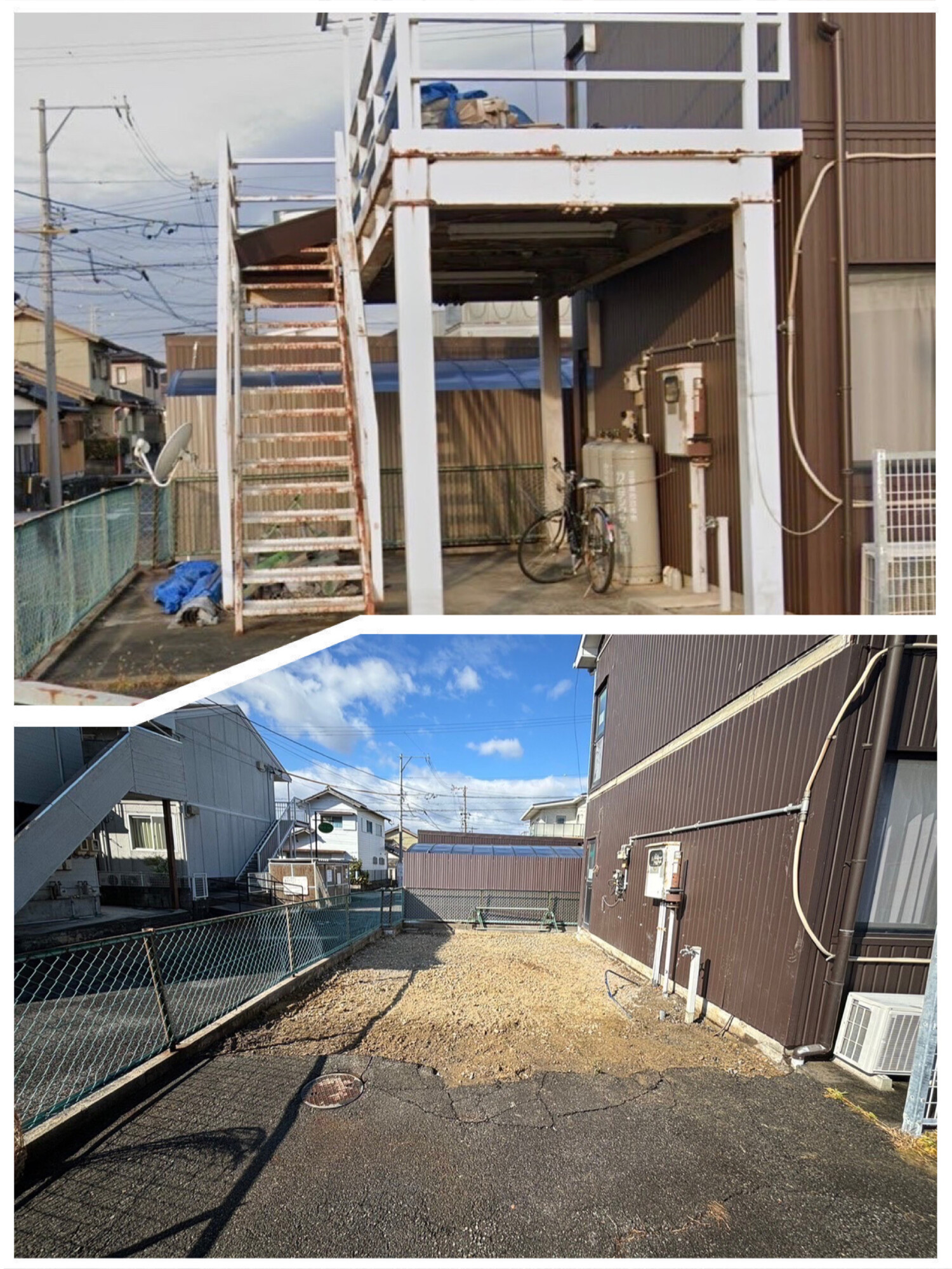 桑名市内鉄骨テラス解体工事